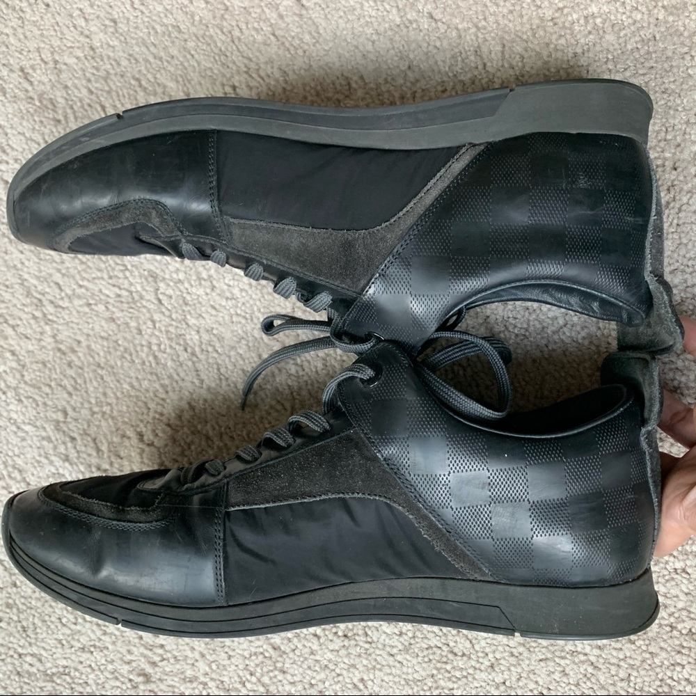 Louis Vuitton Black Damier Spin Sneaker Men Sz 8 - Picture 7 of 7